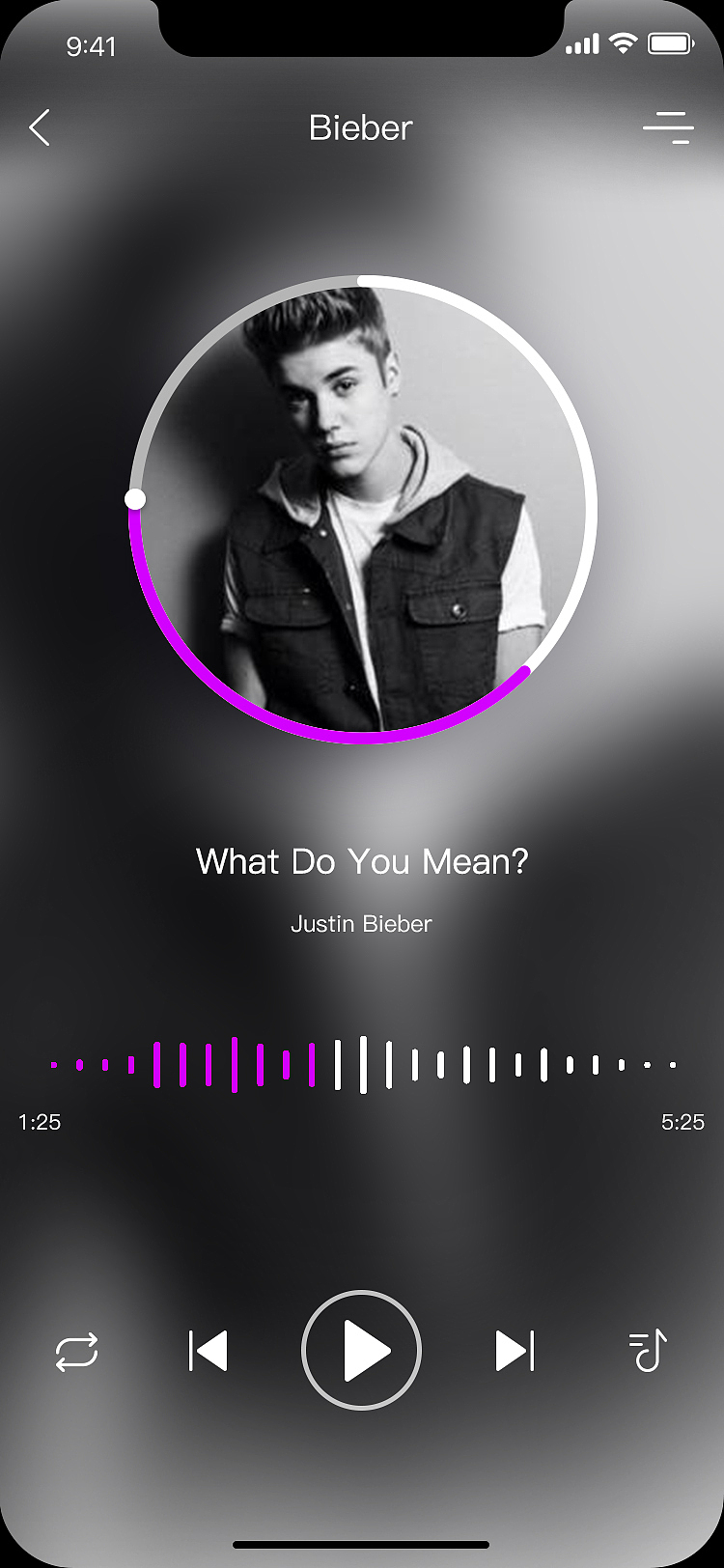 一组音乐播放界面设计（半原创）