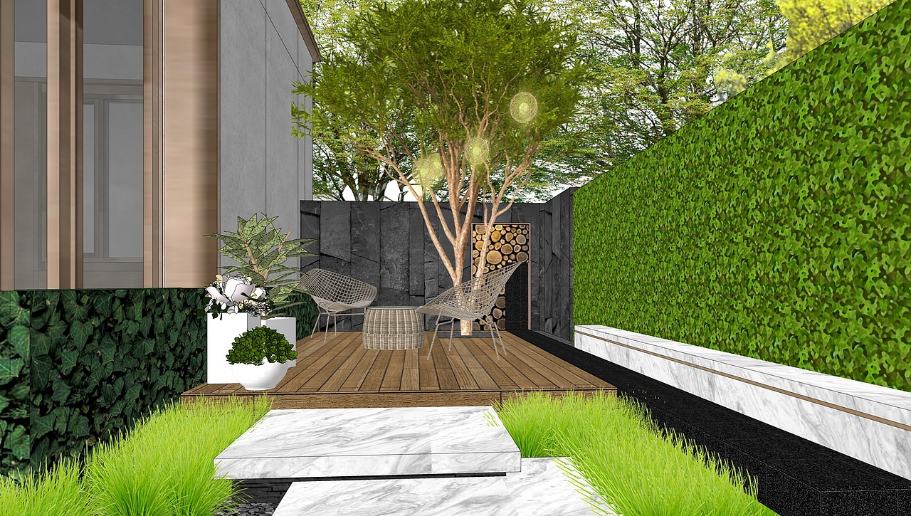 现代庭院景观SU模型下载（图ZMjk1NTkxMDky） - 景观设计 - 站酷设计师素模网原创素材 - 站酷ZCOOL