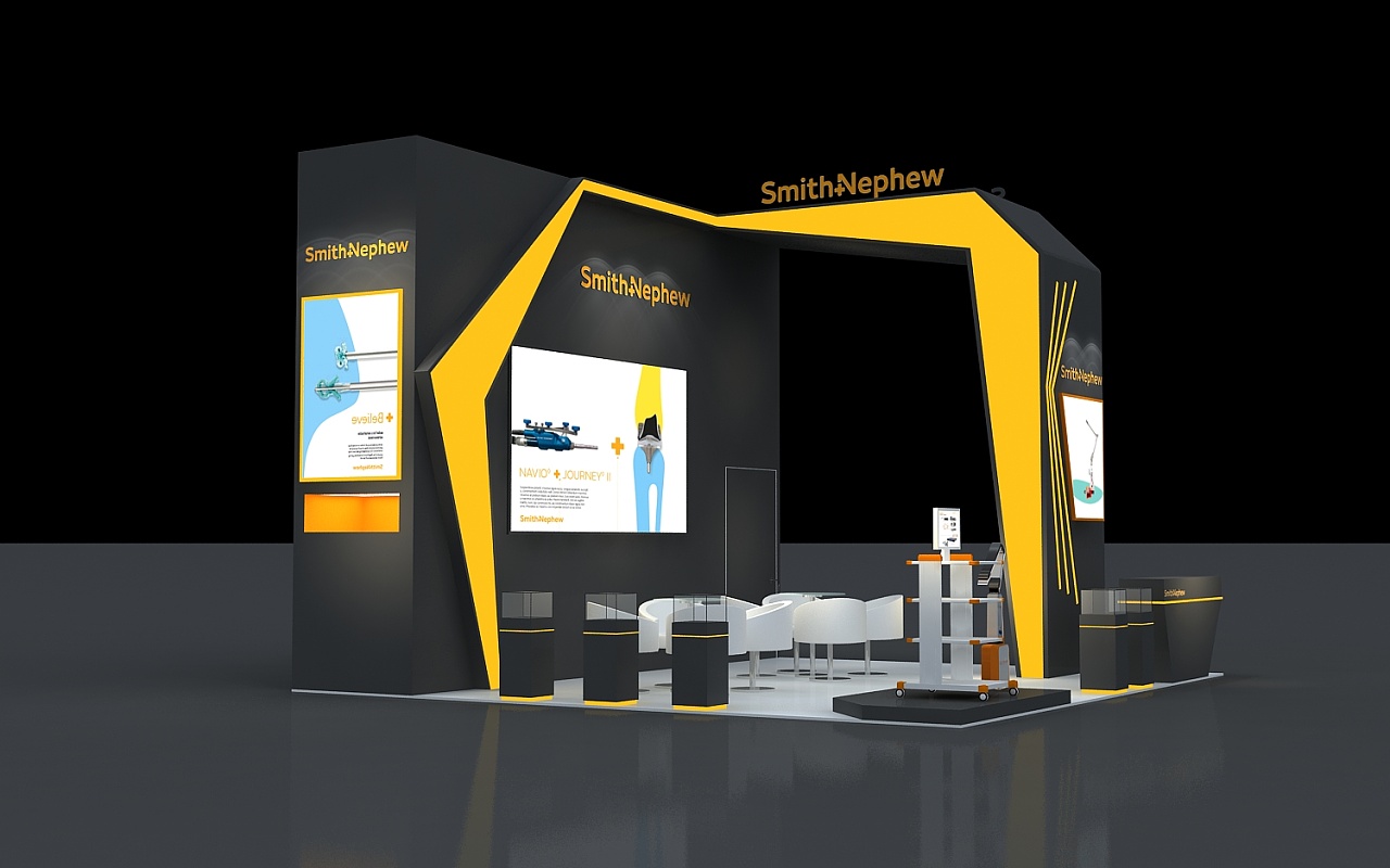 骨科展会3d效果图设计 展厅展会展览定制设计合作