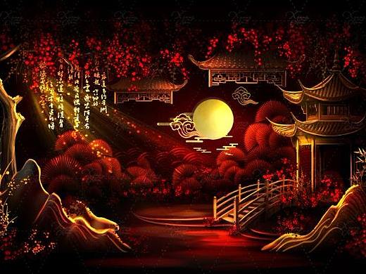 湘南婚礼手绘 中式文艺婚礼大场景