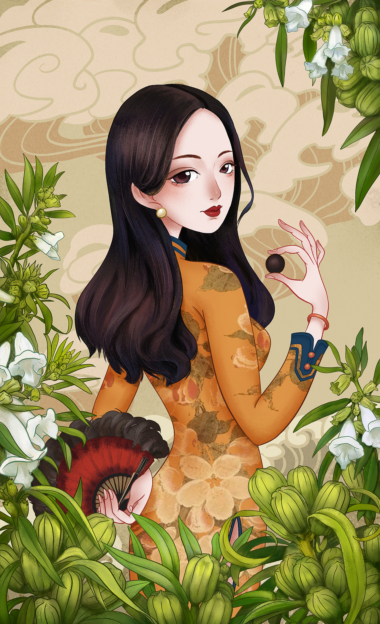 錦瑟芳華系列插畫（圖ZMjAzOTk5MDUy） - 商業(yè)插畫 - 站酷設(shè)計師遠(yuǎn)古原創(chuàng)素材 - 站酷ZCOOL