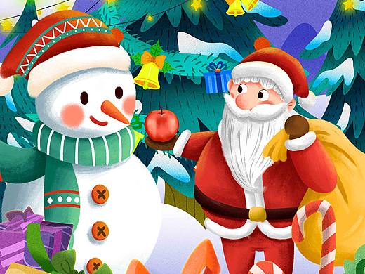 圣诞（个人主页-ZNDE1ODAyMDQ=） - 儿童插画 - 站酷设计师滕丶筱灰原创素材 - 站酷ZCOOL