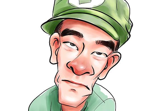 陈小春夸张肖像漫画