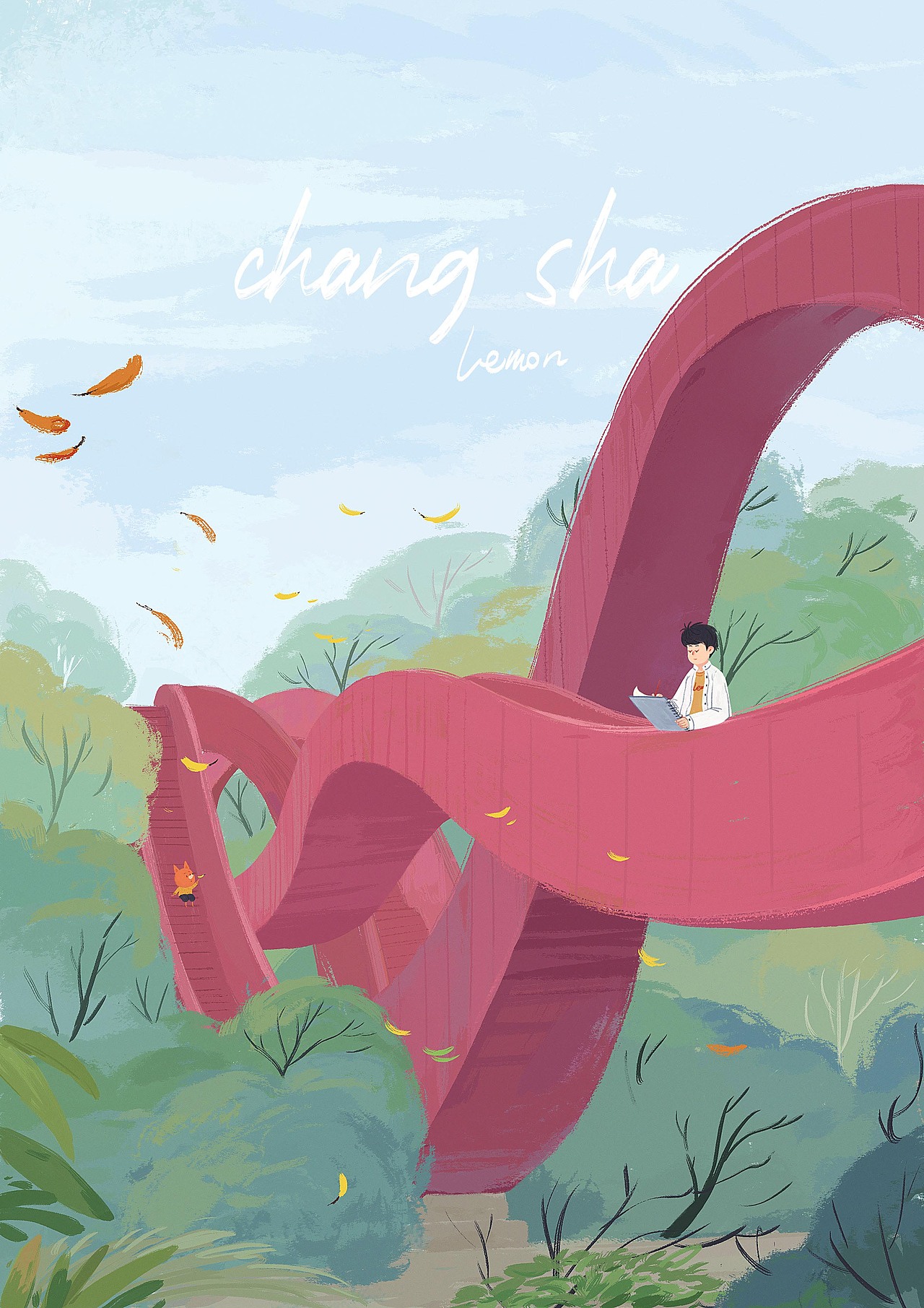 旅游插画-长沙篇(图ZMjczNDY0NDgw) - 商业插画 - 站酷设计师插画师柠檬原创素材 - 站酷ZCOOL