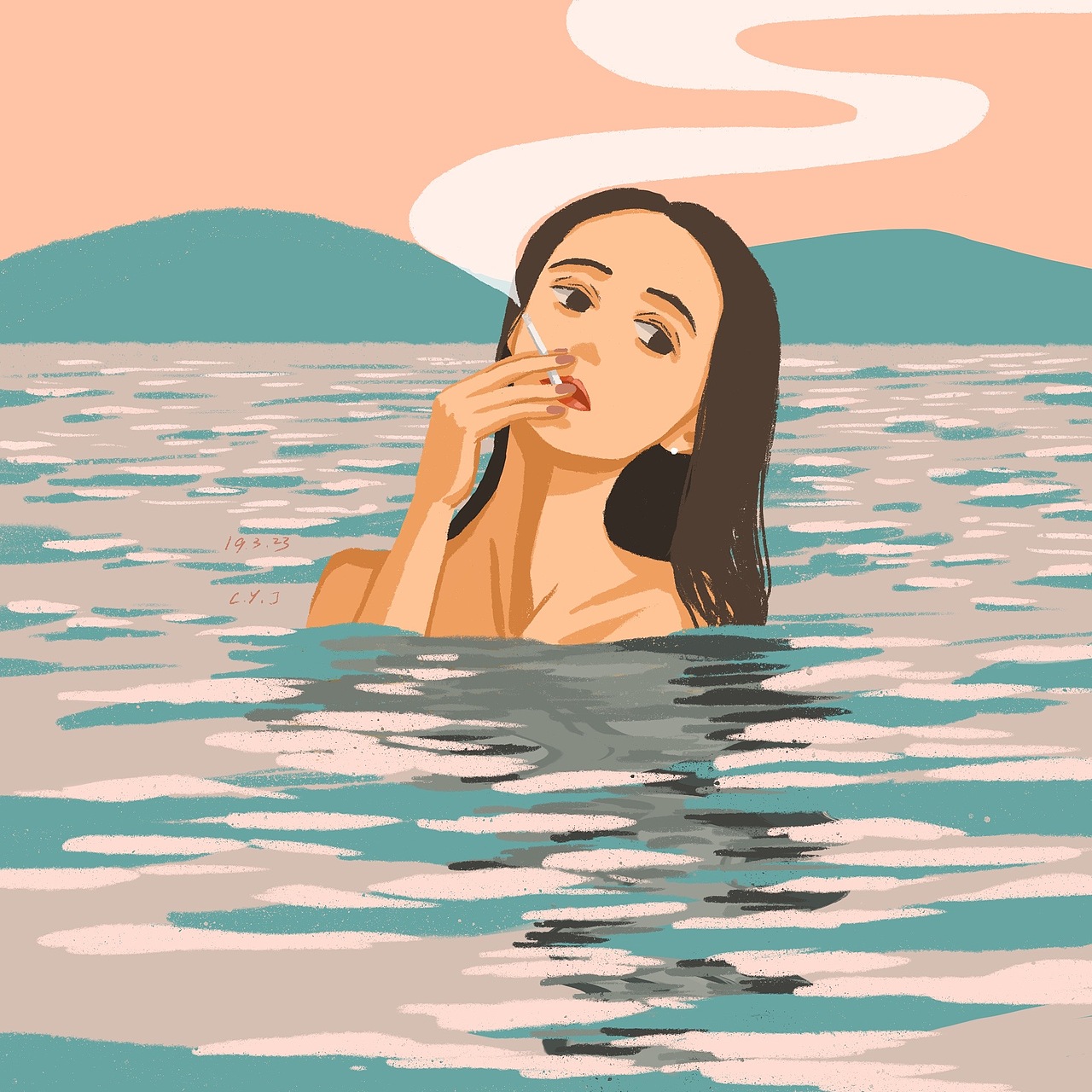 个人2019插画练习总结-少女的颜色