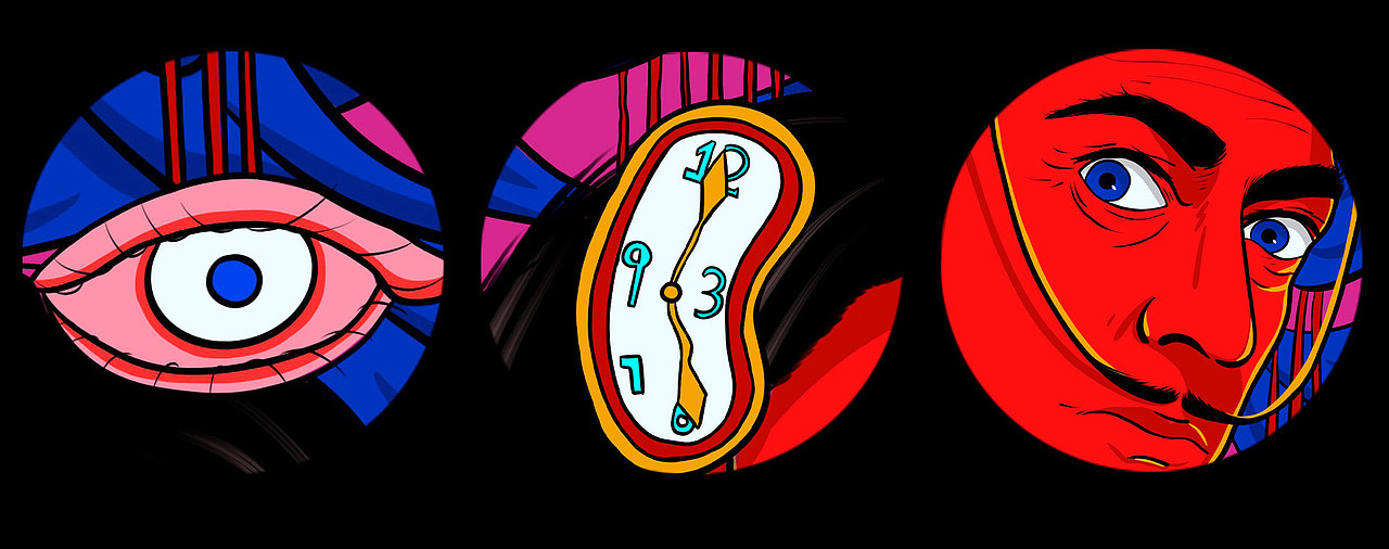 达利经典形象再绘（图ZMjcyODQ4NDYw） - 艺术插画 - 站酷设计师肆火hilda原创素材 - 站酷ZCOOL