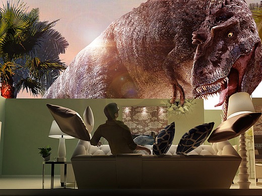 恐龙袭击海报合成