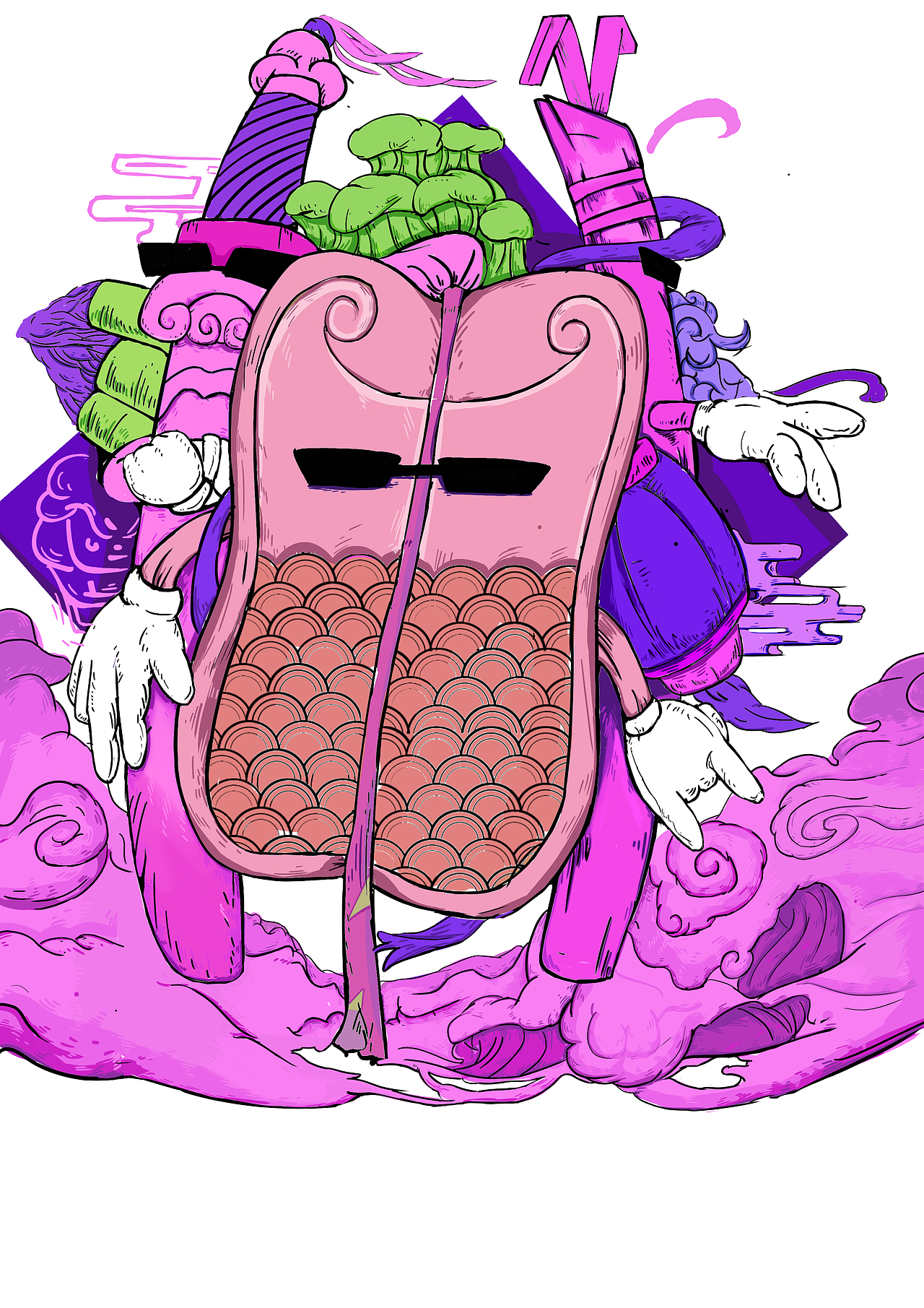此间有神仙（图ZMTIyNDA2ODcy） - 新锐潮流插画 - 站酷设计师肝痛青年原创素材 - 站酷ZCOOL