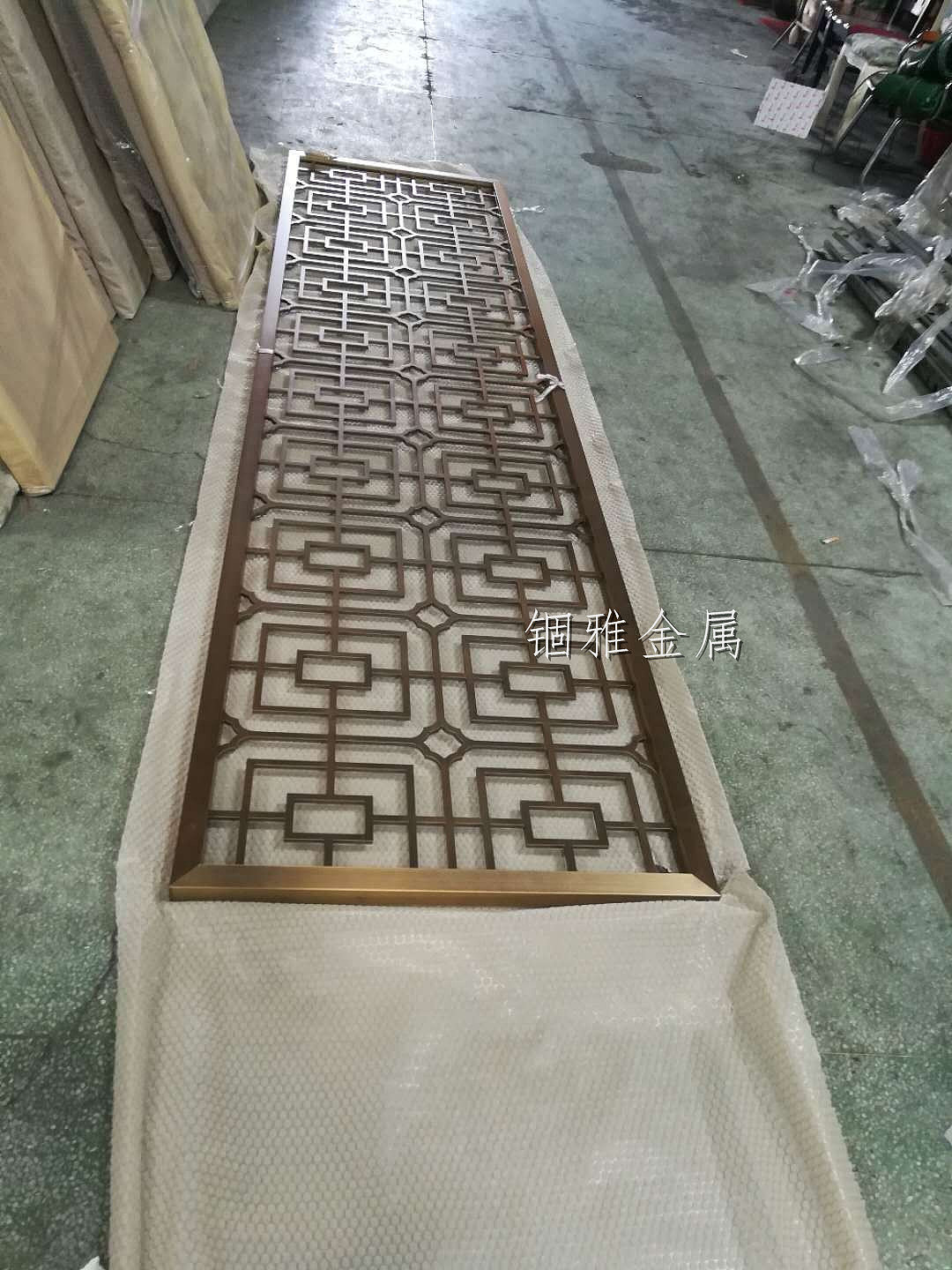 防火防潮红古铜不锈钢屏风