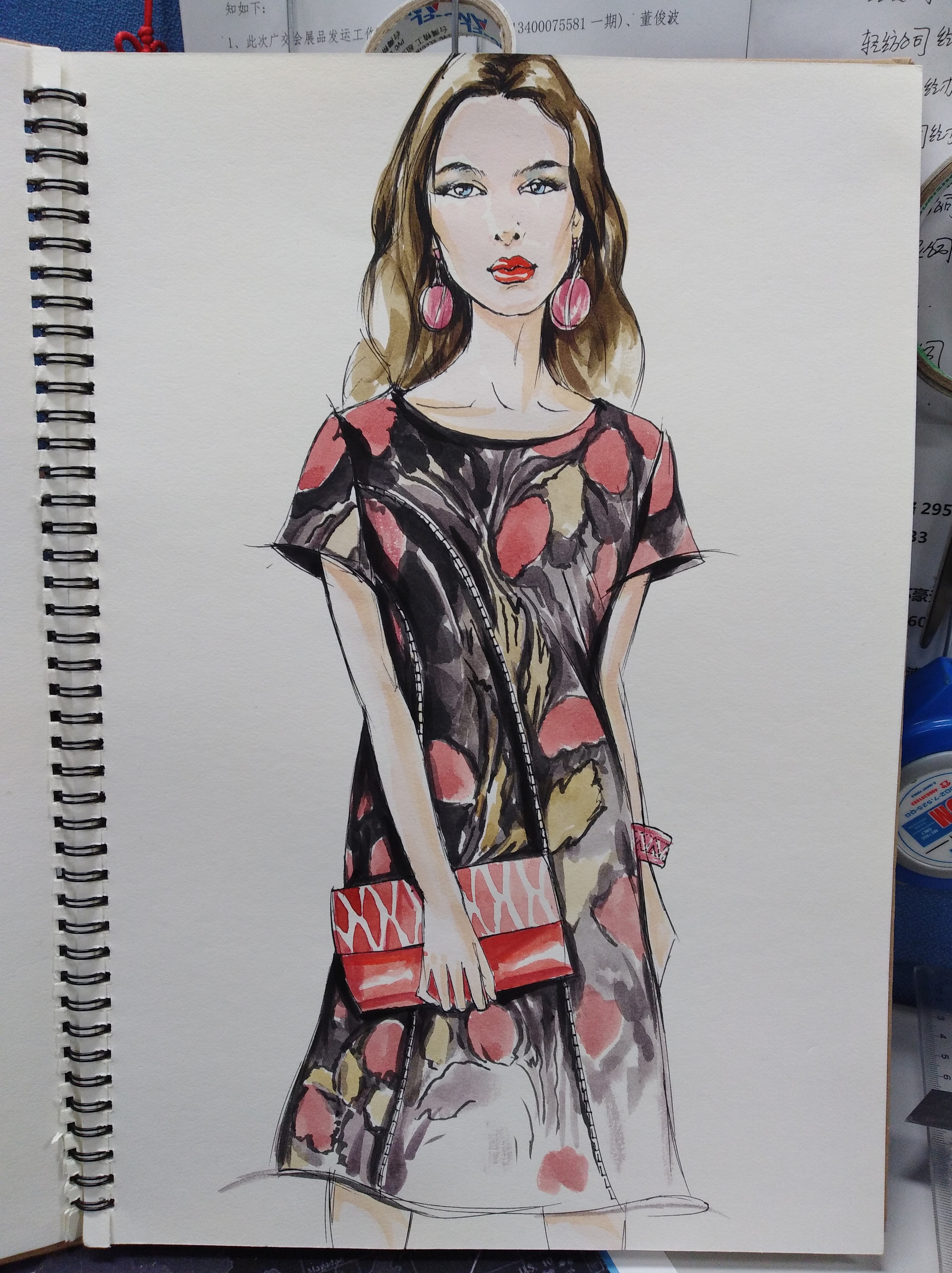 香云纱真丝服装设计效果图