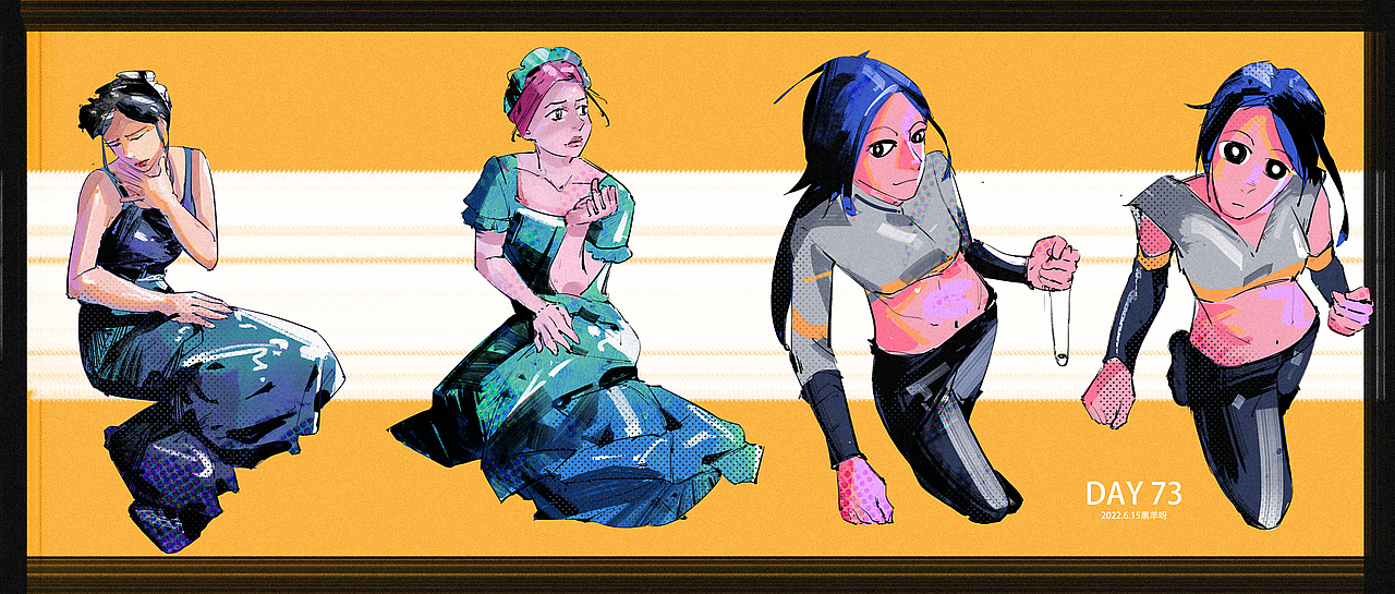 【人物隔日涂】51-100（图ZMzE1NzQ4NzI4） - 创作习作 - 站酷设计师黑羊呀原创素材 - 站酷ZCOOL