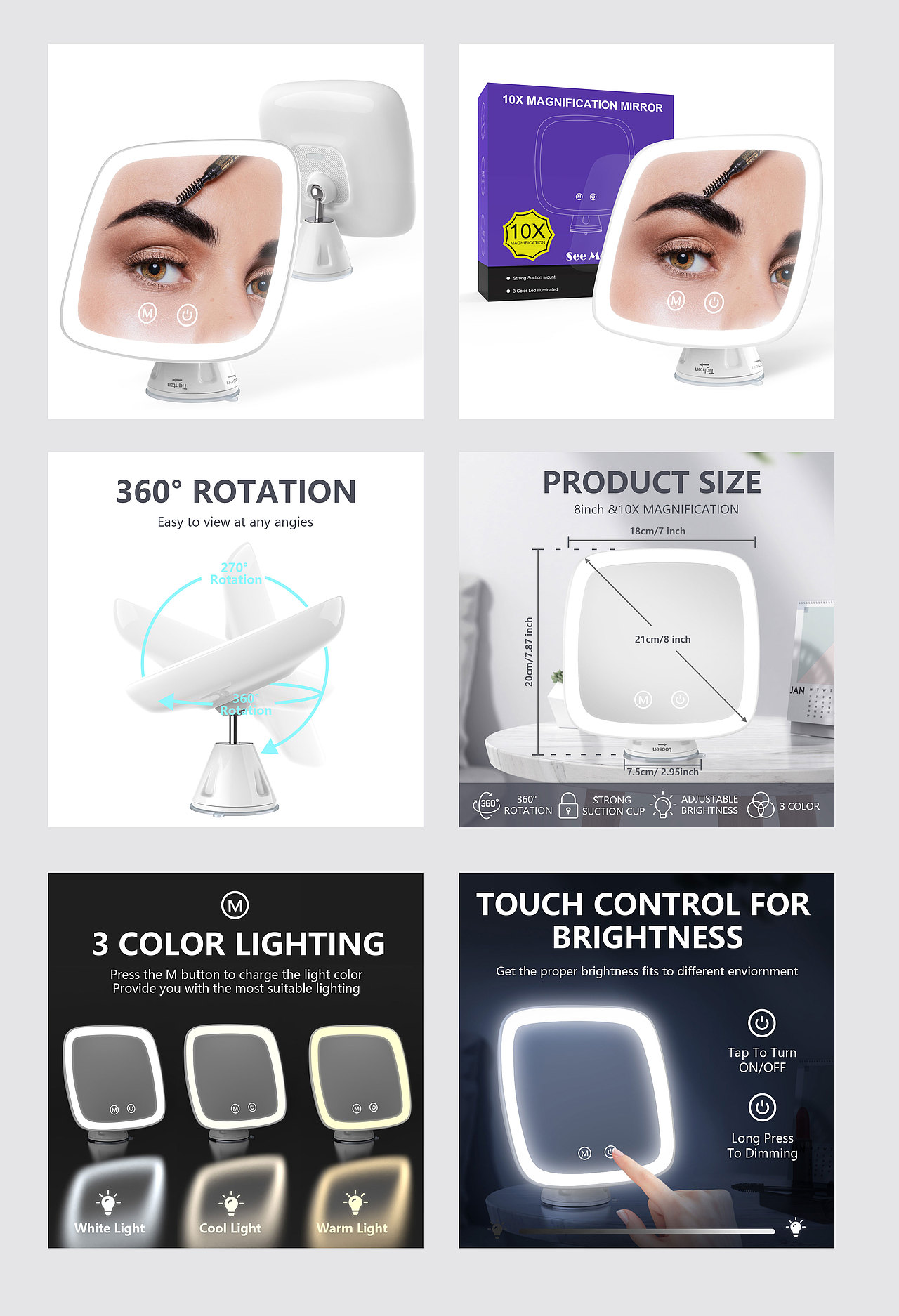 亚马逊10倍镜子挂墙镜主图