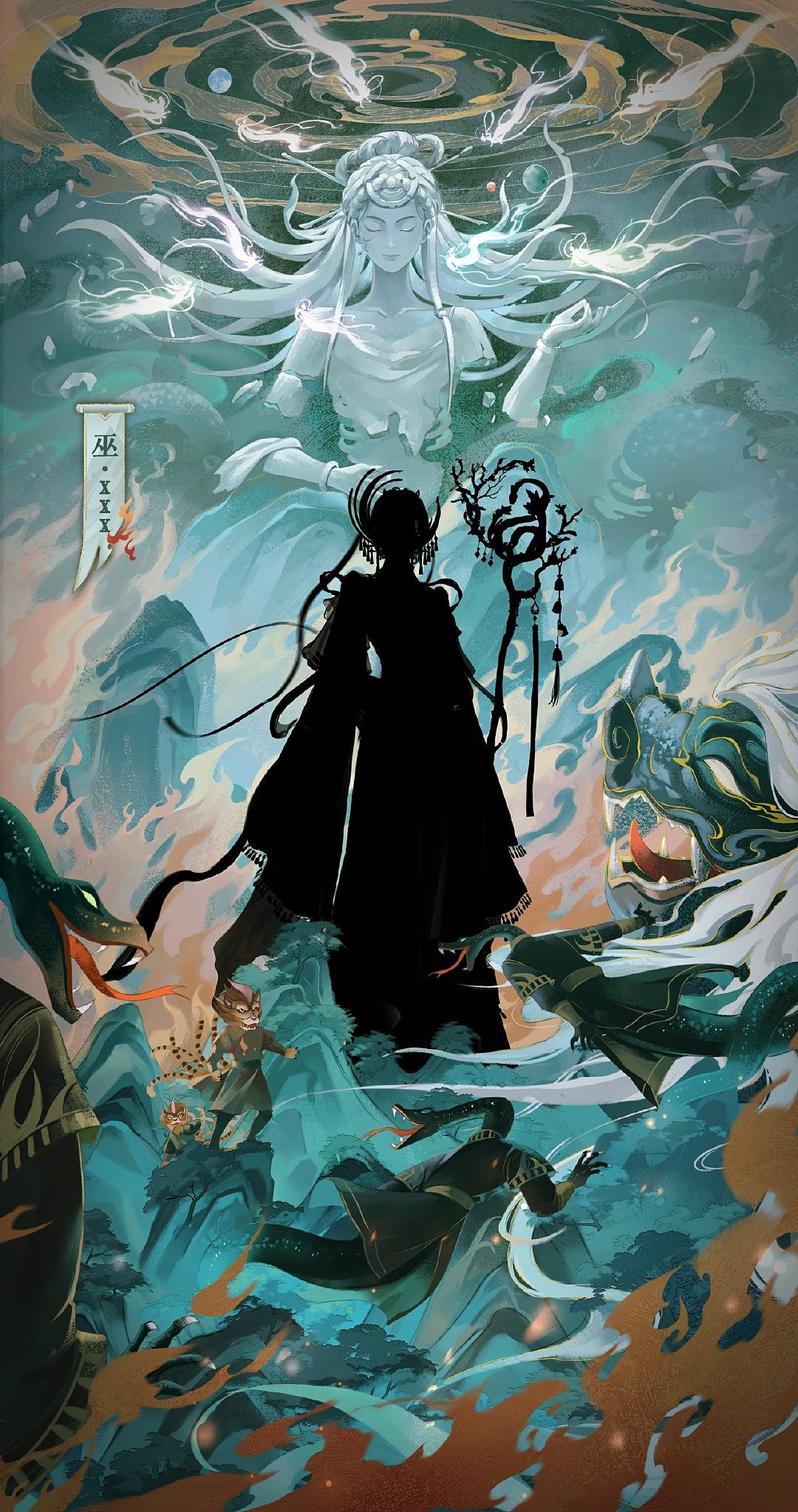 为一梦江湖创作的国风宣传海报背景（图ZMzY4ODg3NDgw） - 商业插画 - 站酷设计师郭小天__原创素材 - 站酷ZCOOL