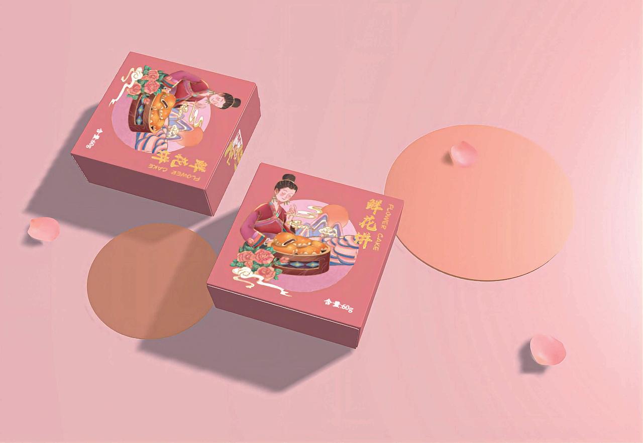 玫瑰鲜花饼包装设计