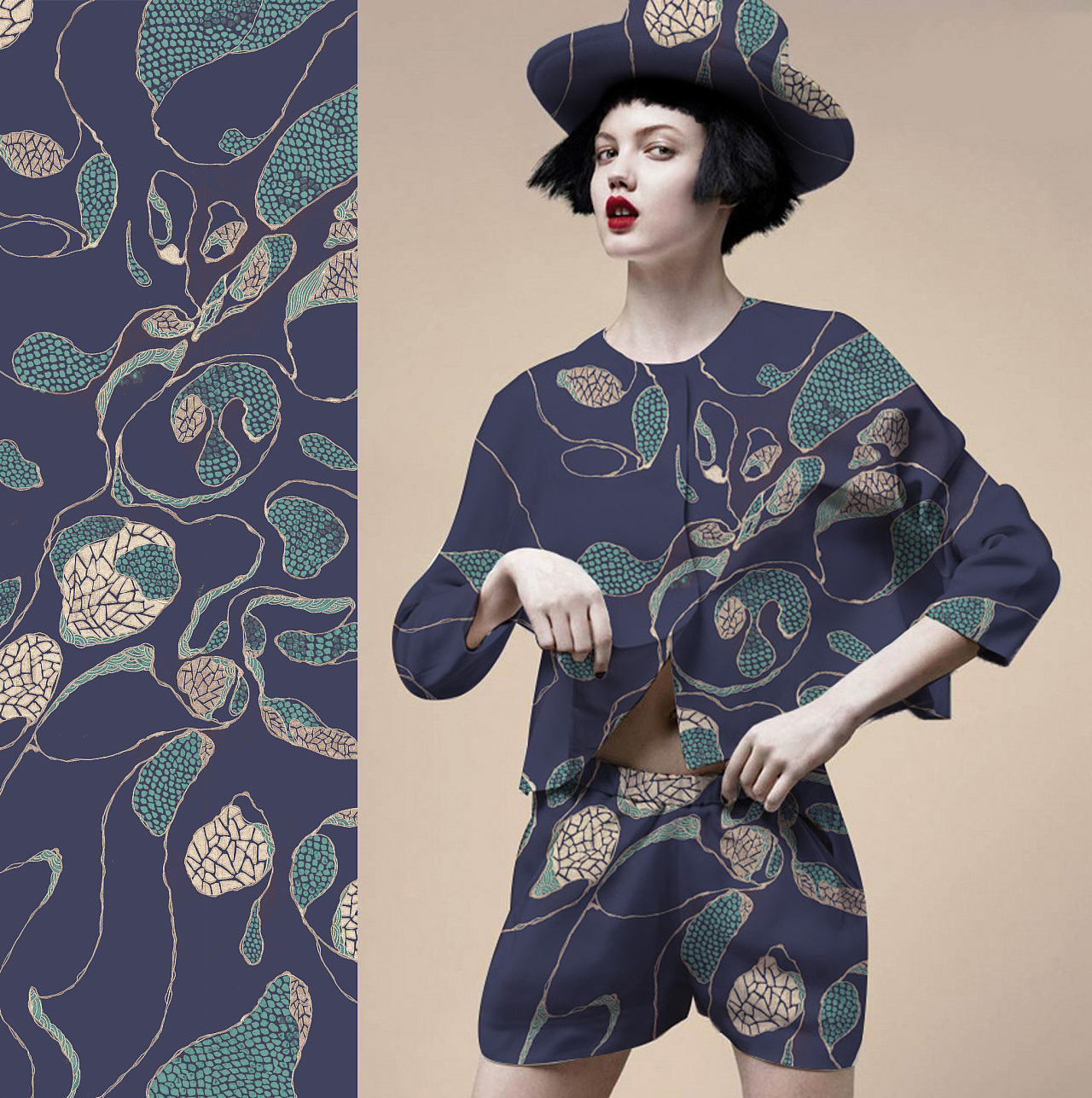 动物飞鸟鹦鹉印花矢量图服装纺织面料数码印花花型素材-POP花型网