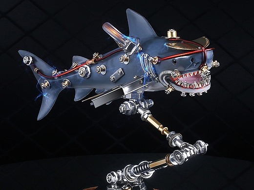 机械变异生物-鲨鱼,机械零件与模型的改造结合