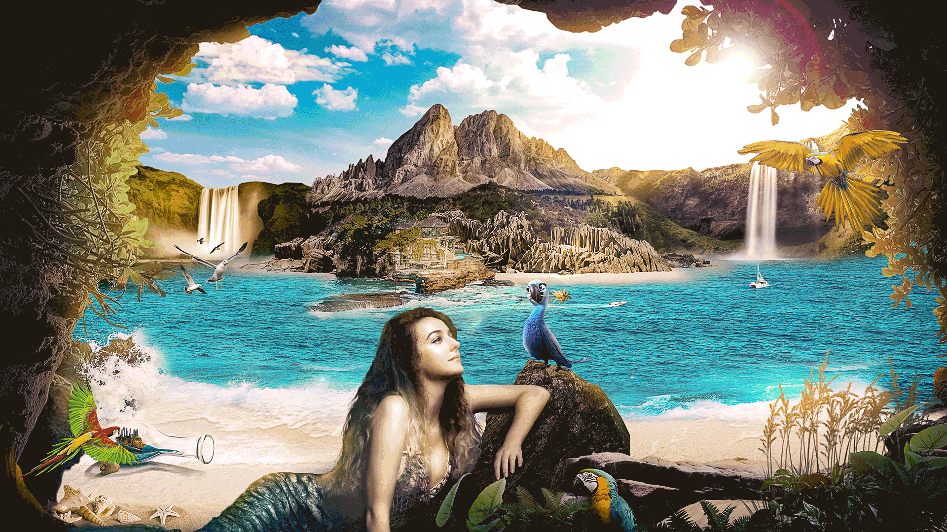 美人鱼合成（图ZMjMxNzY5Mzky） - 其他平面 - 站酷设计师一个布丁原创素材 - 站酷ZCOOL