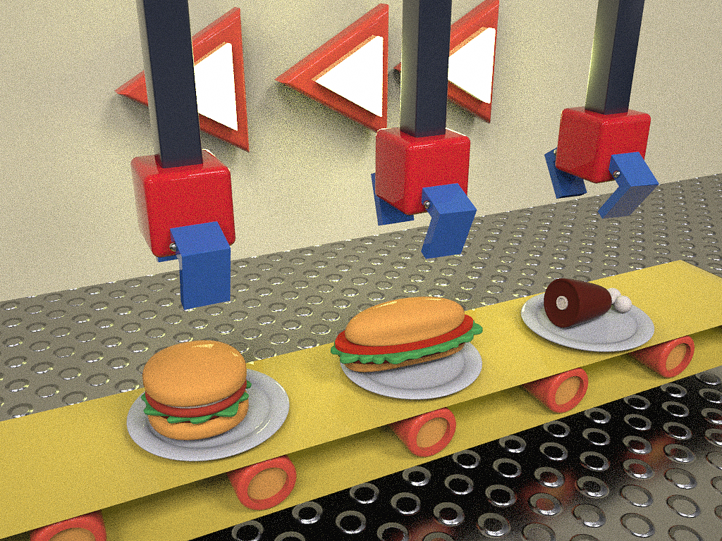 汉堡包制作工厂C4D动画练习