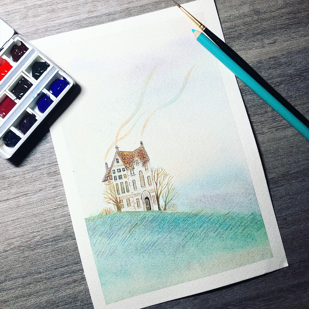 风景水彩（图ZMTQwOTg3NDA4） - 儿童插画 - 站酷设计师塔塔小糊涂123原创素材 - 站酷ZCOOL