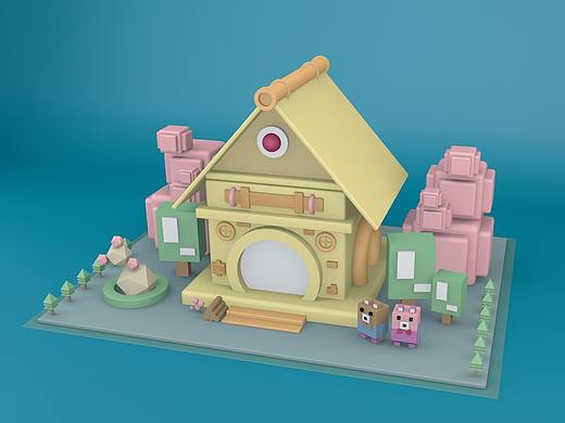 C4D小練習(xí)（個(gè)人主頁-ZNTYxMzUwMDg=） - 場景 - 站酷設(shè)計(jì)師余生互道晚安原創(chuàng)素材 - 站酷ZCOOL