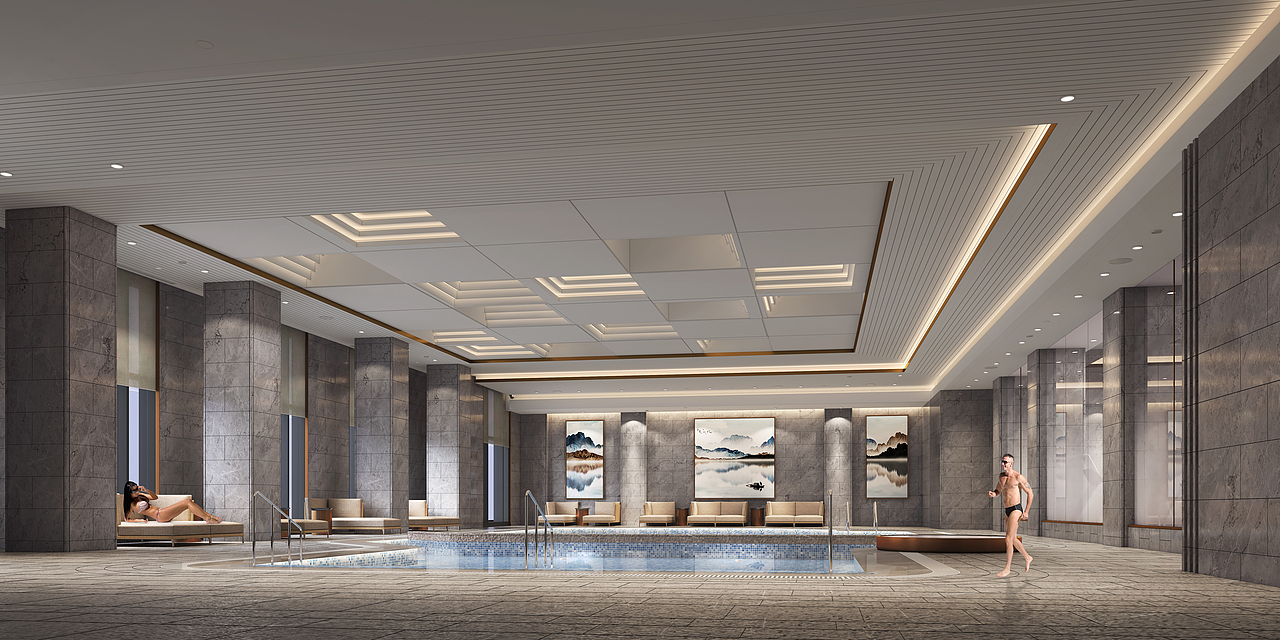 游泳池表现作品