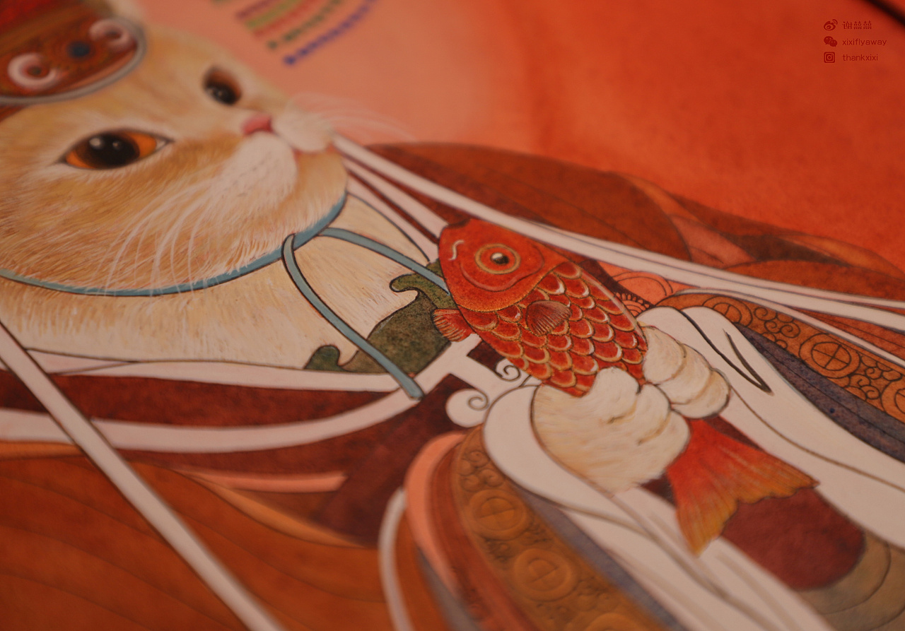 囍囍画画 之 猫门神