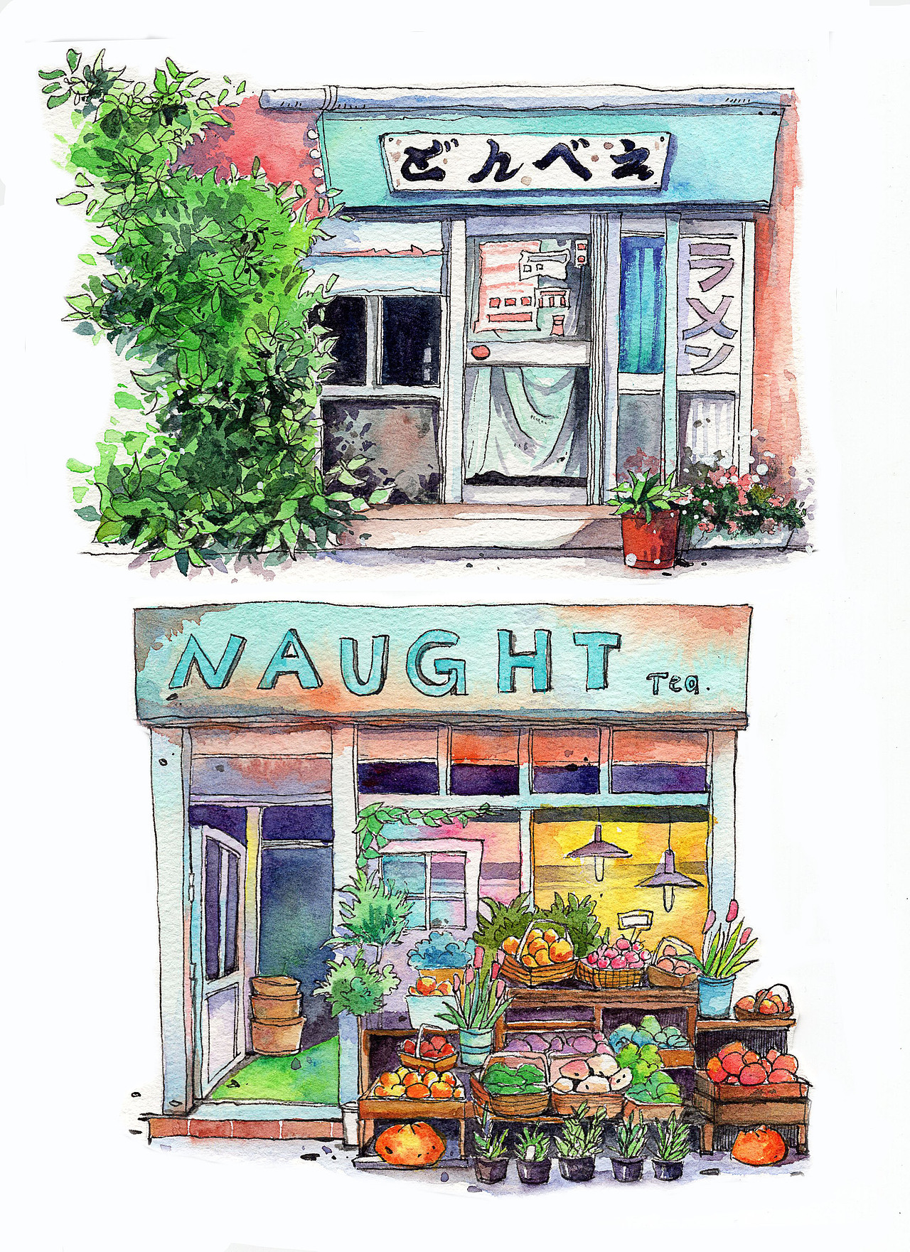 钢笔淡彩（图ZMjUxNDcyMDIw） - 绘画 - 站酷设计师泡影min原创素材 - 站酷ZCOOL