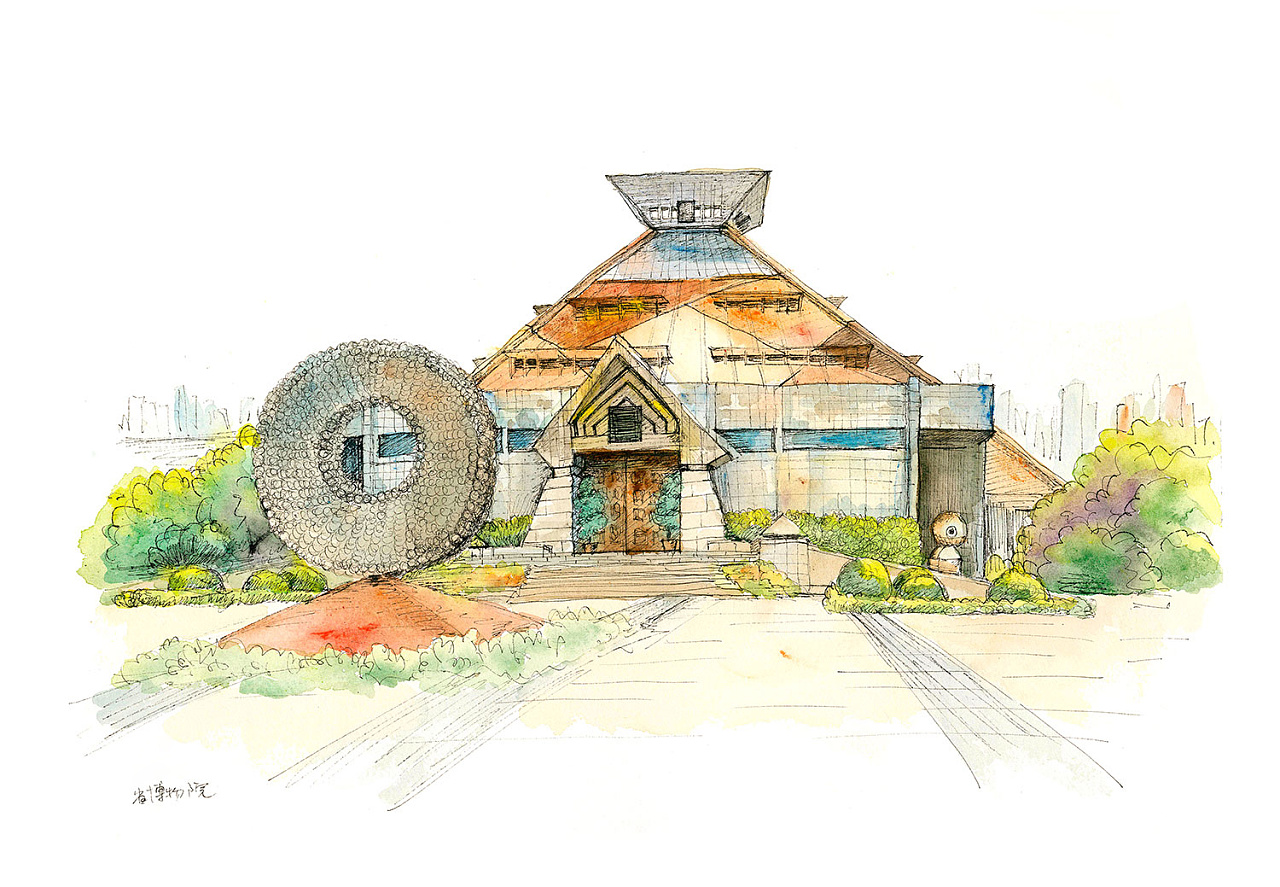 线描淡彩——郑州地标建筑|插画|创作习作|游21 - 原创作品 - 站酷