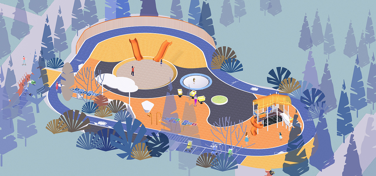 插画风景观效果图