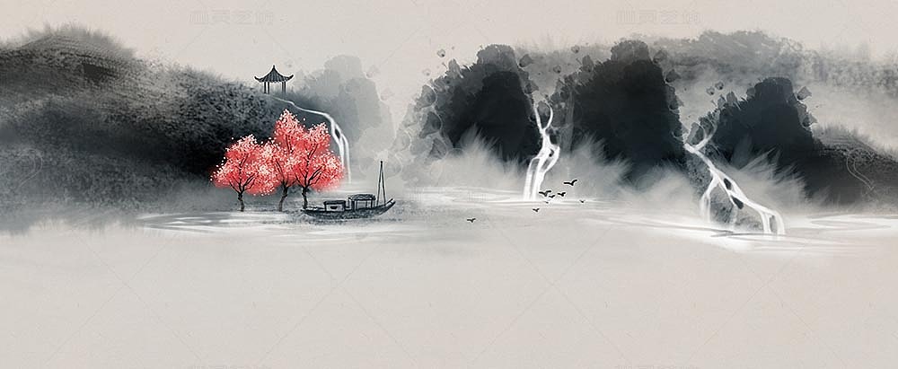 淡雅山水（图ZMjcwMTA3NzA4） - 商业插画 - 站酷设计师心灵艺坊原创素材 - 站酷ZCOOL