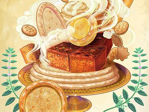 《生活美，馕飘香》——馕产业主题插画（食物篇）