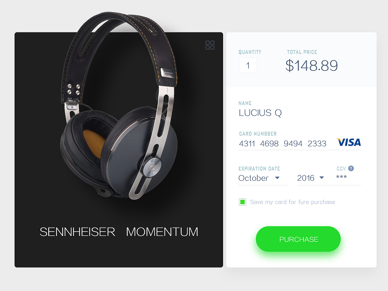 Dribbble耳机电商界面模仿练习