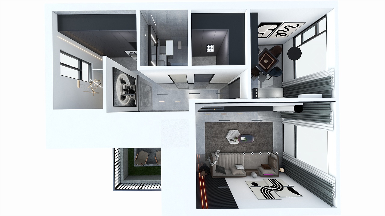 四川成都新鸿路119号院（150平方法式现代复式五居室）