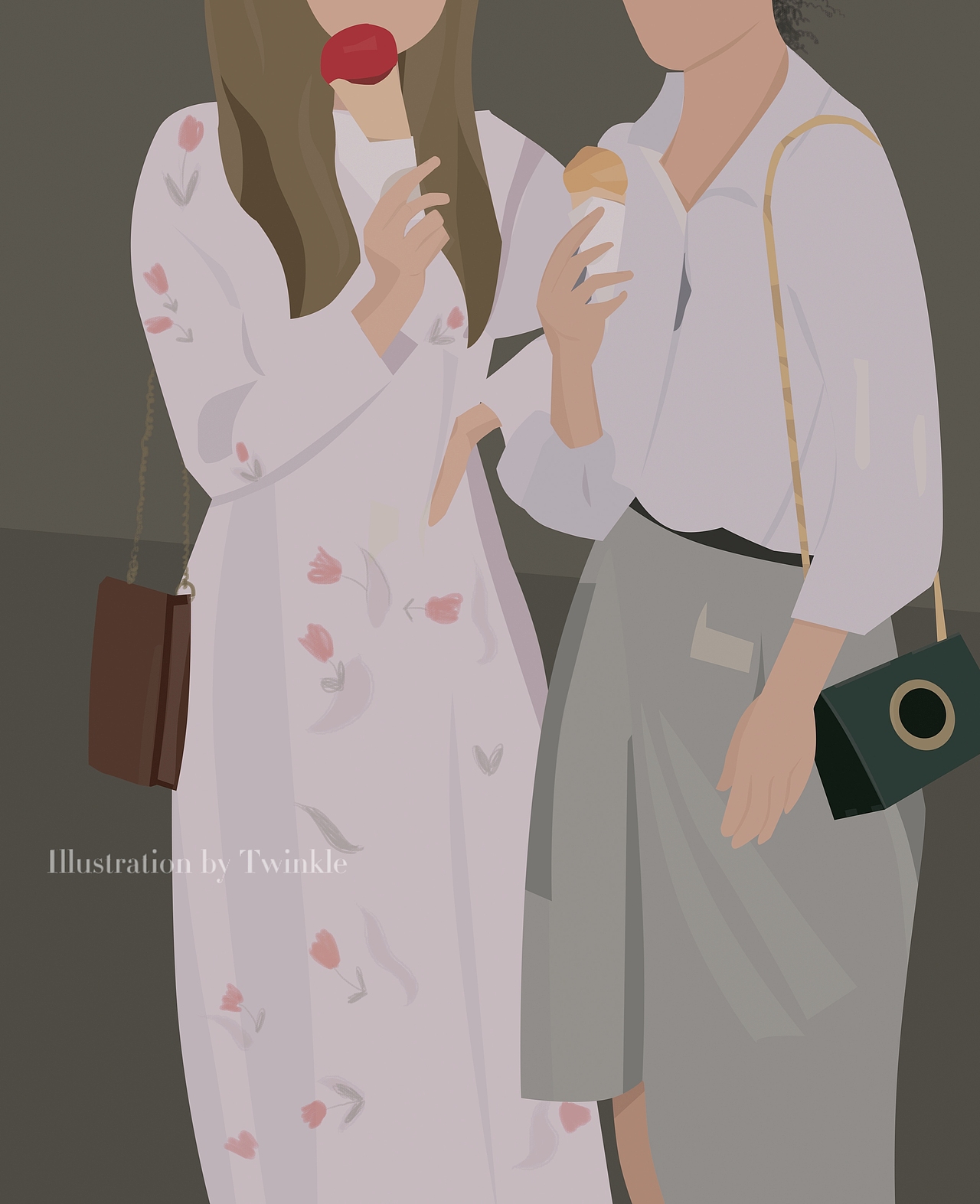 原创插画11|复古灰调法国风