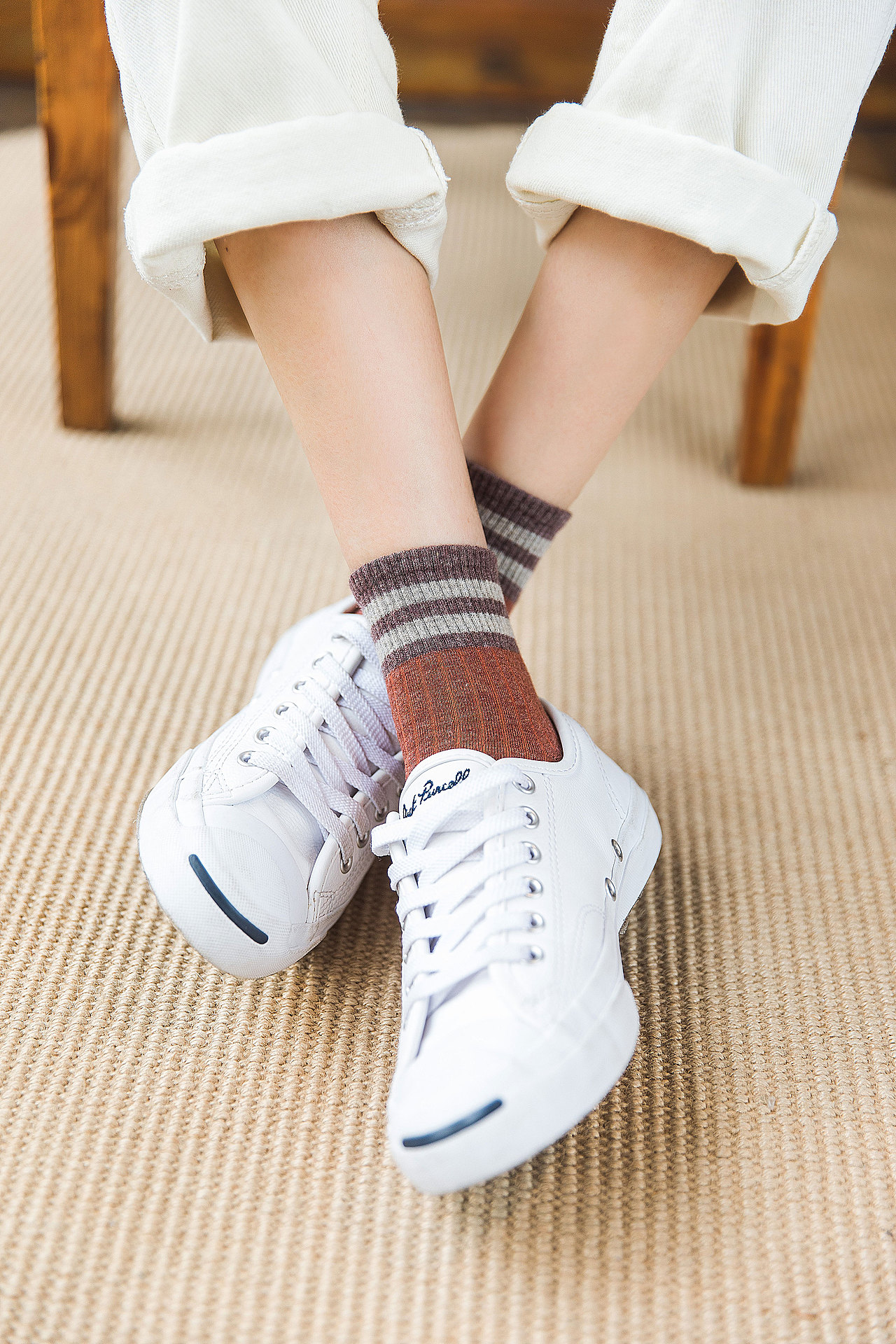 2019春夏女袜袜子五指袜二杠日系学院风复古