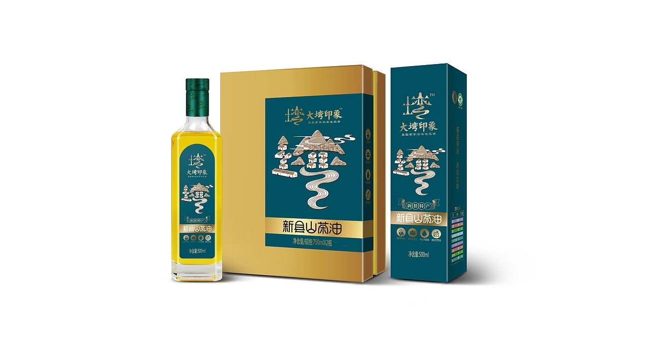 大塆印象新县山茶油山茶油包装设计农产品logo标志