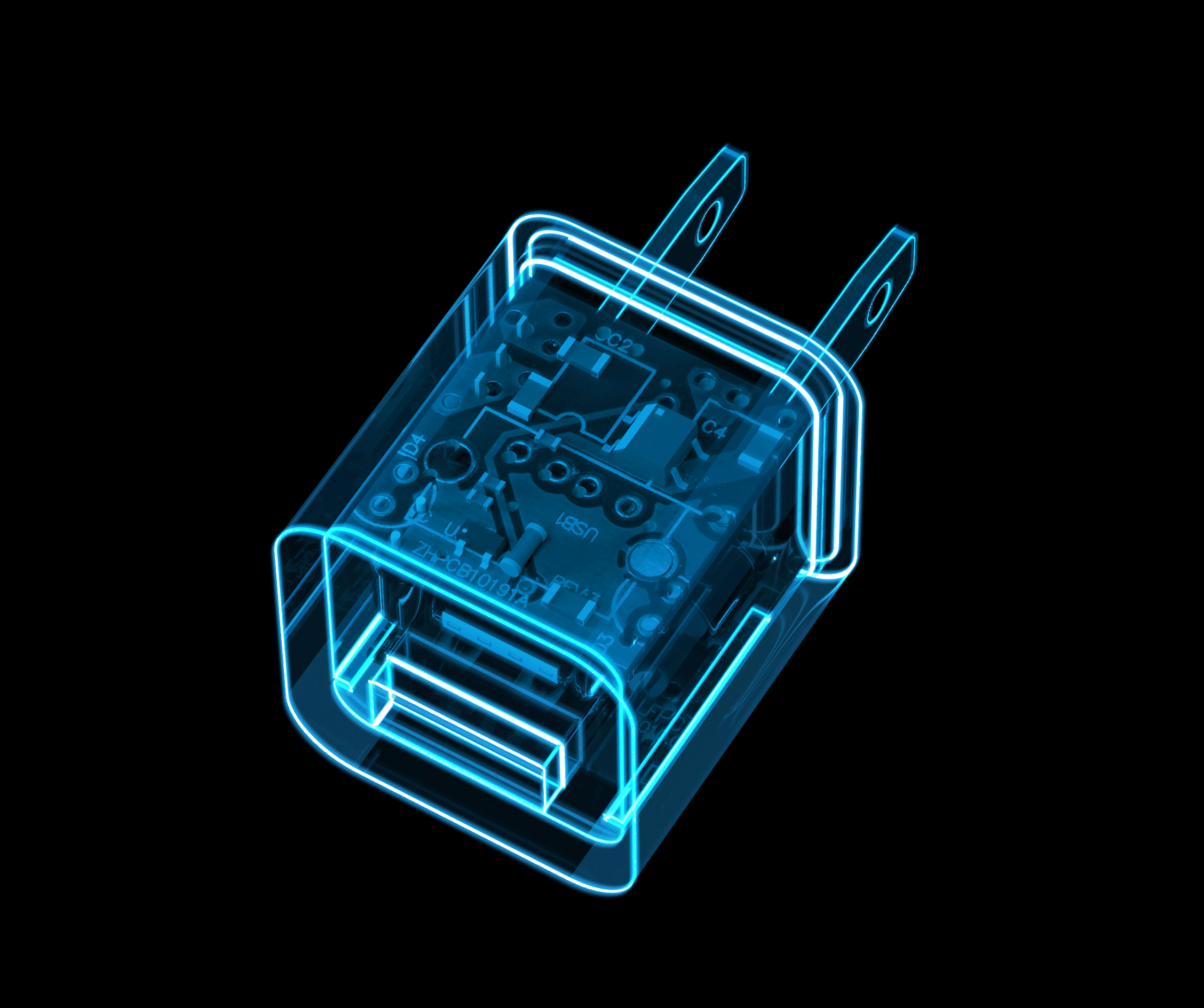 充电头芯片效果渲染