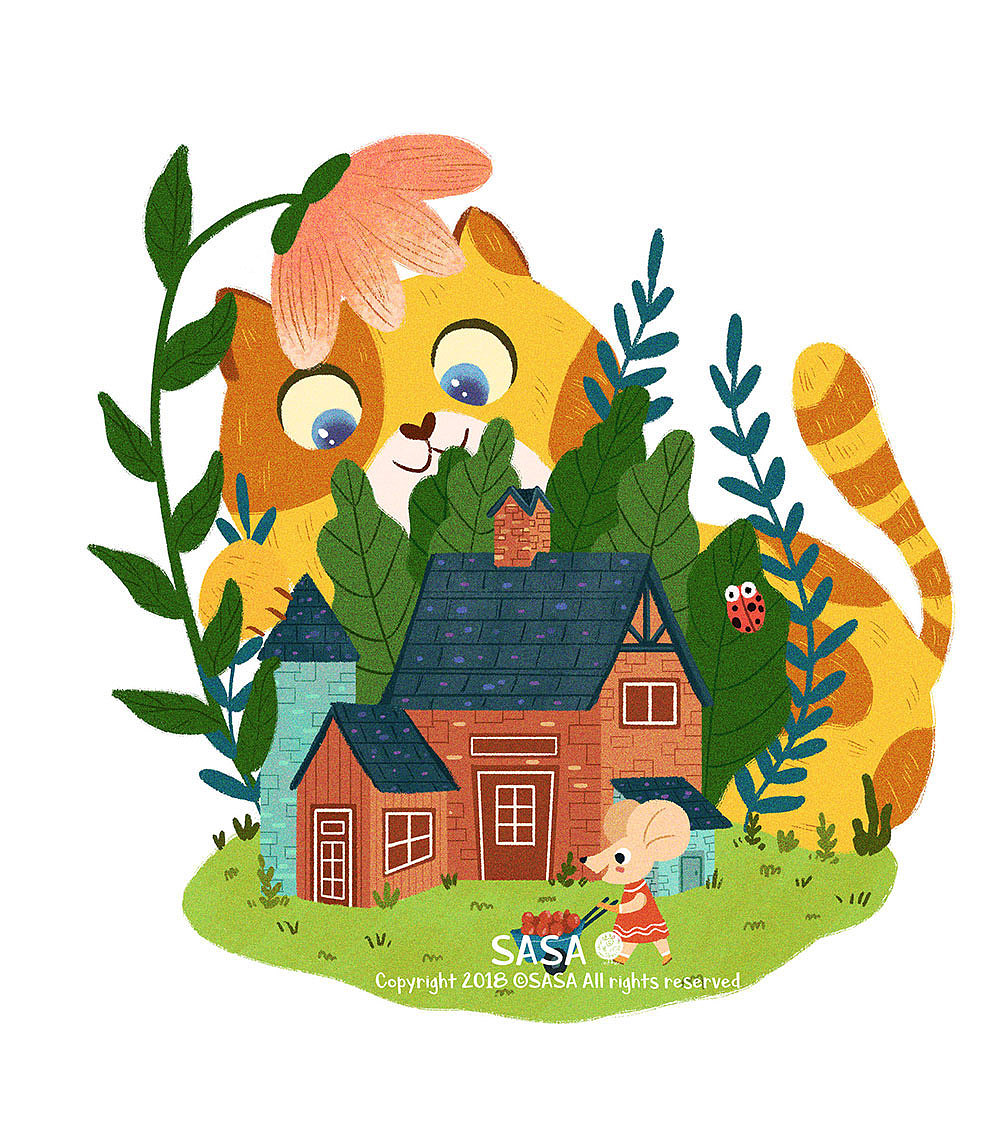 2019插画总结（图ZMTkyNDY0Mzcy） - 儿童插画 - 站酷设计师sasa五小桃原创素材 - 站酷ZCOOL