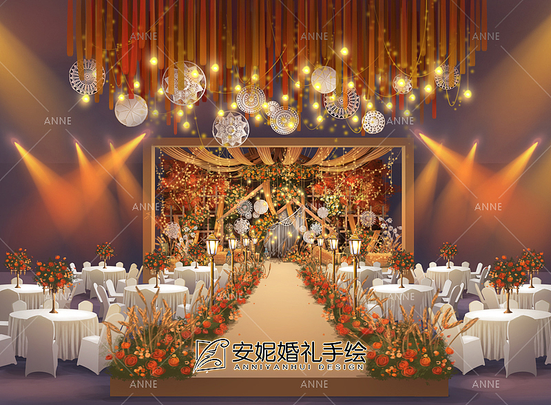 知秋（图ZMTY3NDMzNzU2） - 舞台美术 - 站酷设计师安妮婚礼手绘原创素材 - 站酷ZCOOL