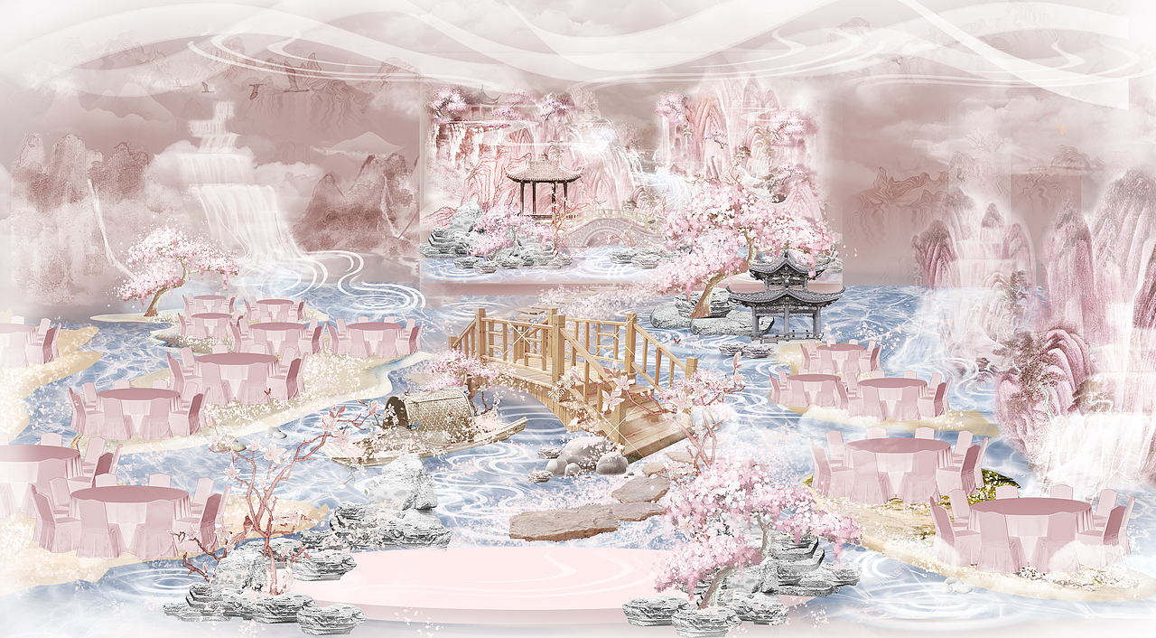 中式婚礼效果图（图ZMTc1MTczMDAw） - 其他平面 - 站酷设计师梦里谢桥原创素材 - 站酷ZCOOL