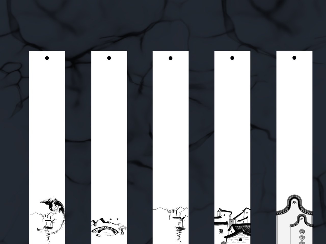 江南徽派建筑书签（图ZMjc0ODAzODQ4） - 艺术插画 - 站酷设计师云朝啊原创素材 - 站酷ZCOOL