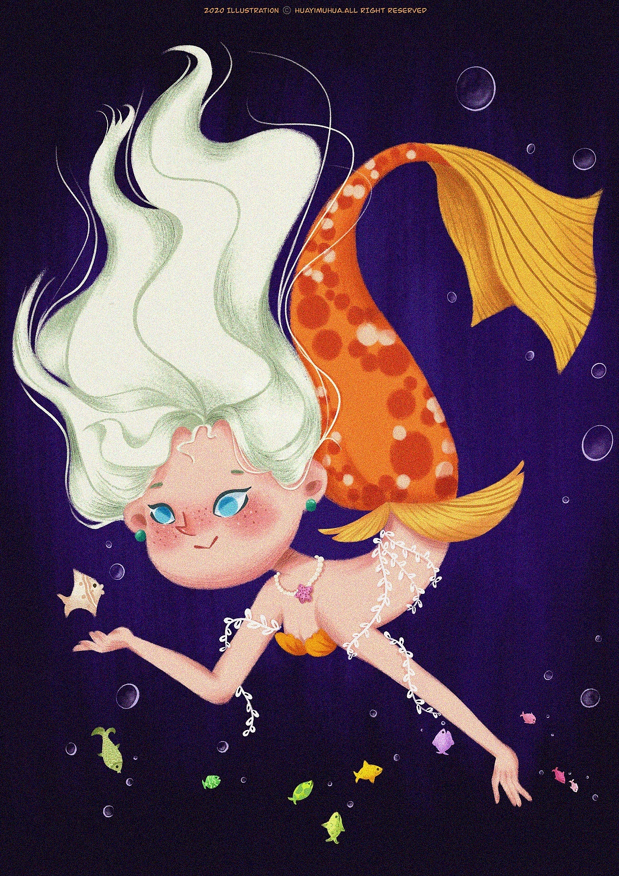 美人鱼1|插画|儿童插画|花乂木华 - 原创作品 - 站酷 (zcool)