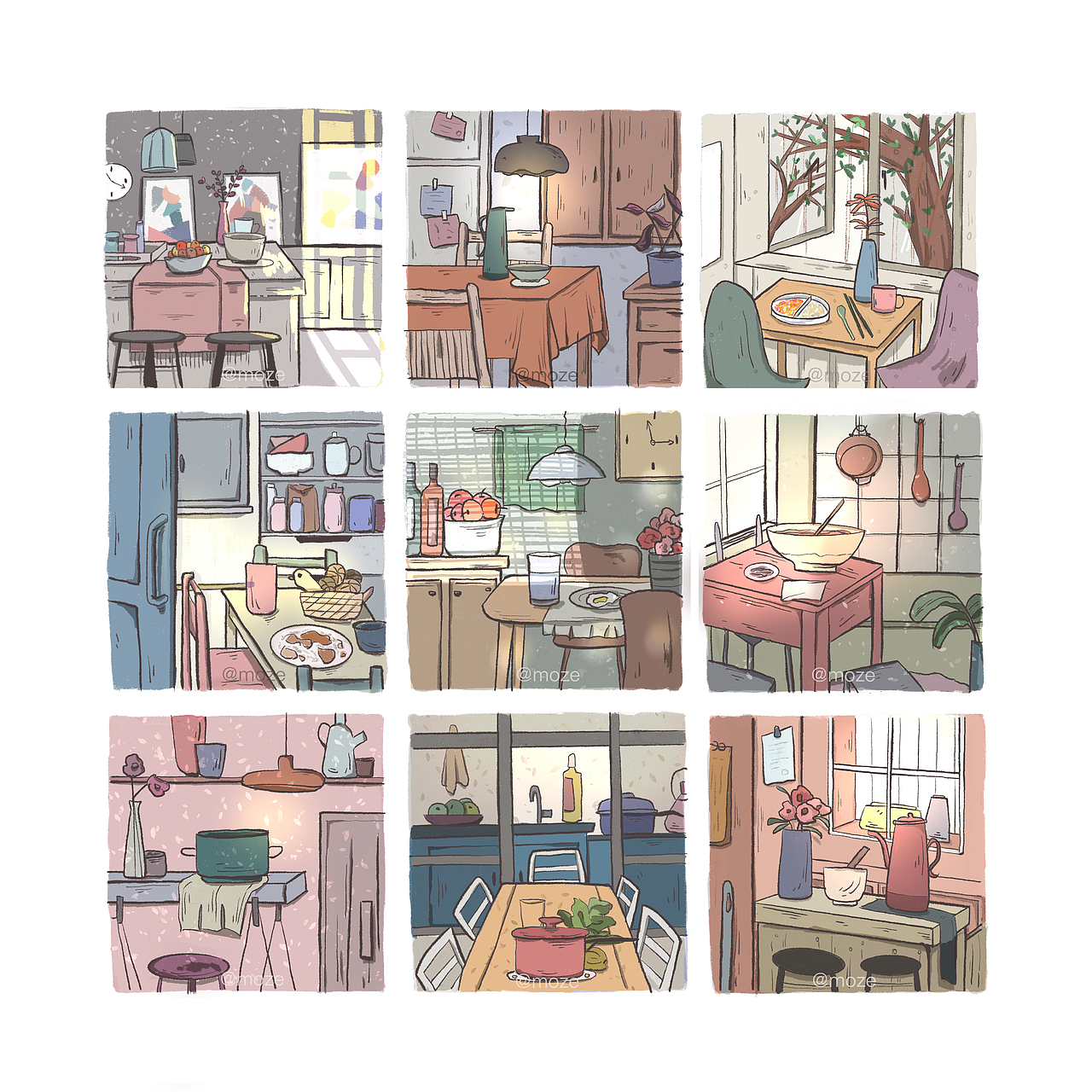 画“家”秀100图（图ZMjM2NzAwMTAw） - 艺术插画 - 站酷设计师芥兰炒牛肉原创素材 - 站酷ZCOOL
