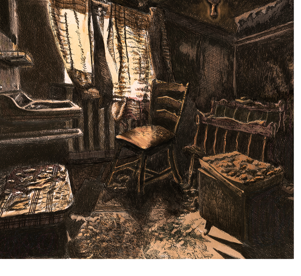 个人独立动画《紫鹅绒》手绘场景设定