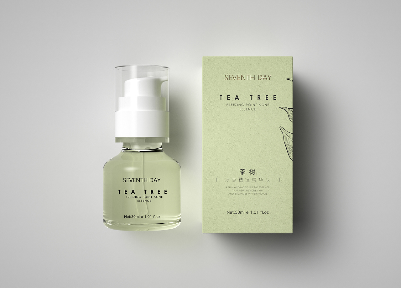 包装设计-茶树冰点祛痘精华液