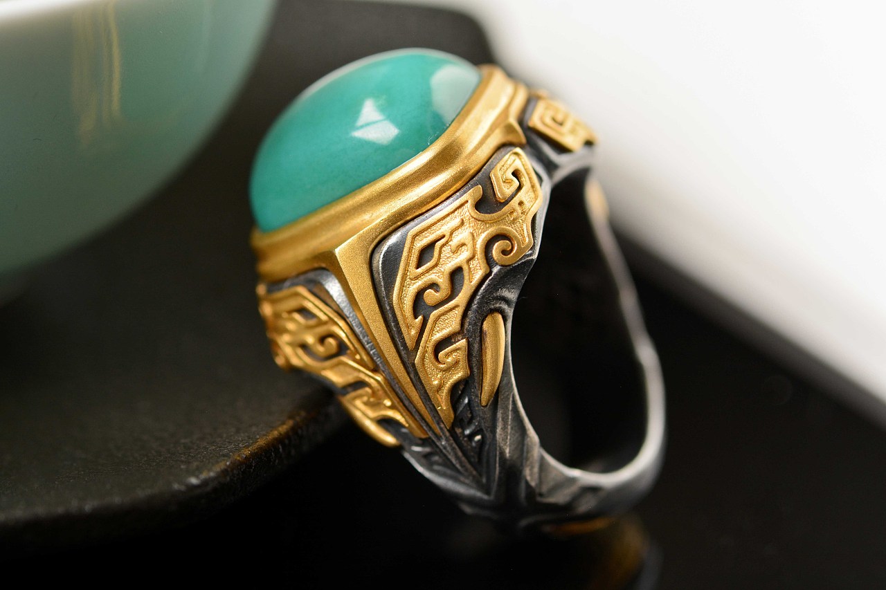 设计师作品|绿松石兽面戒指