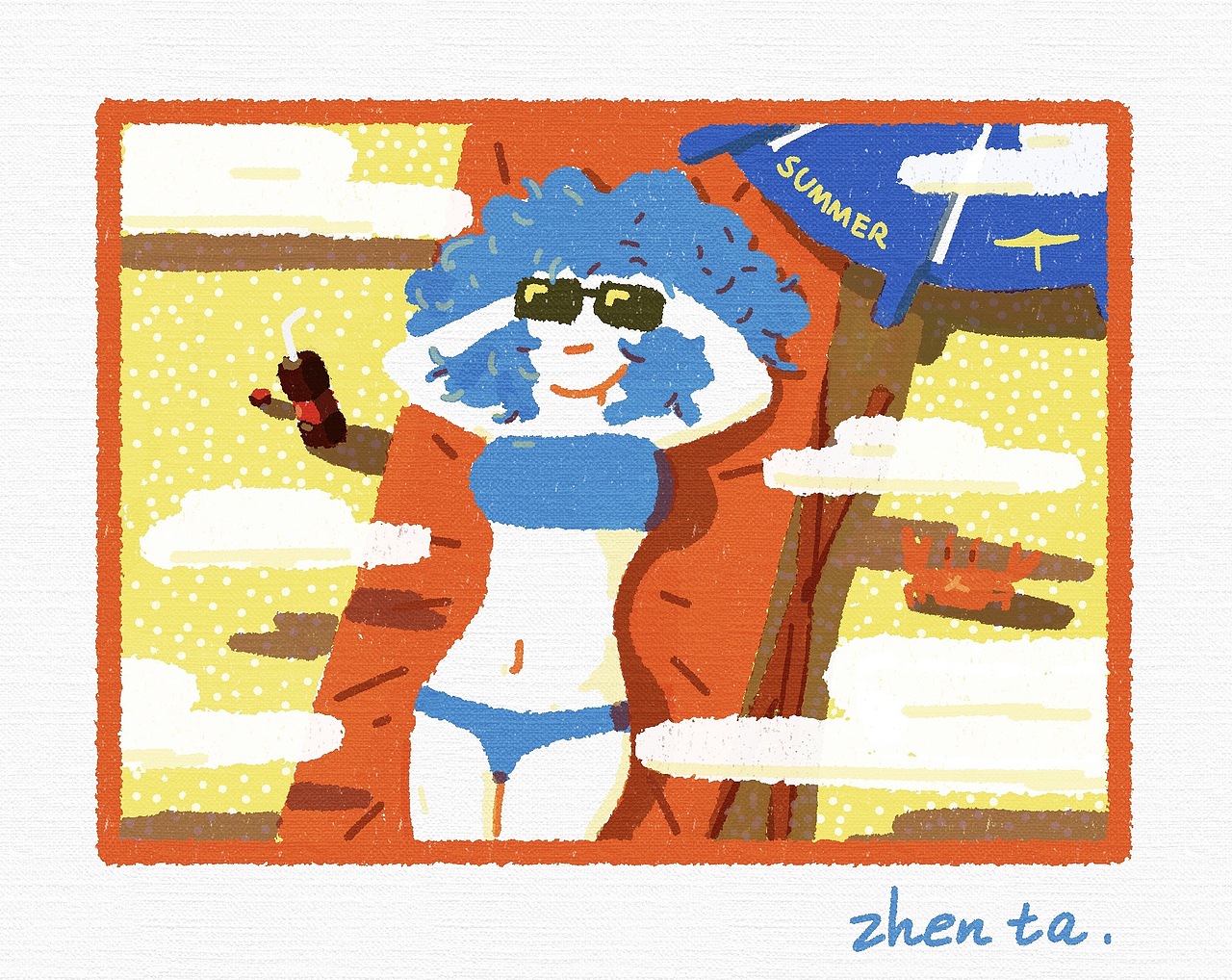 美女,夏天,可乐,沙滩。