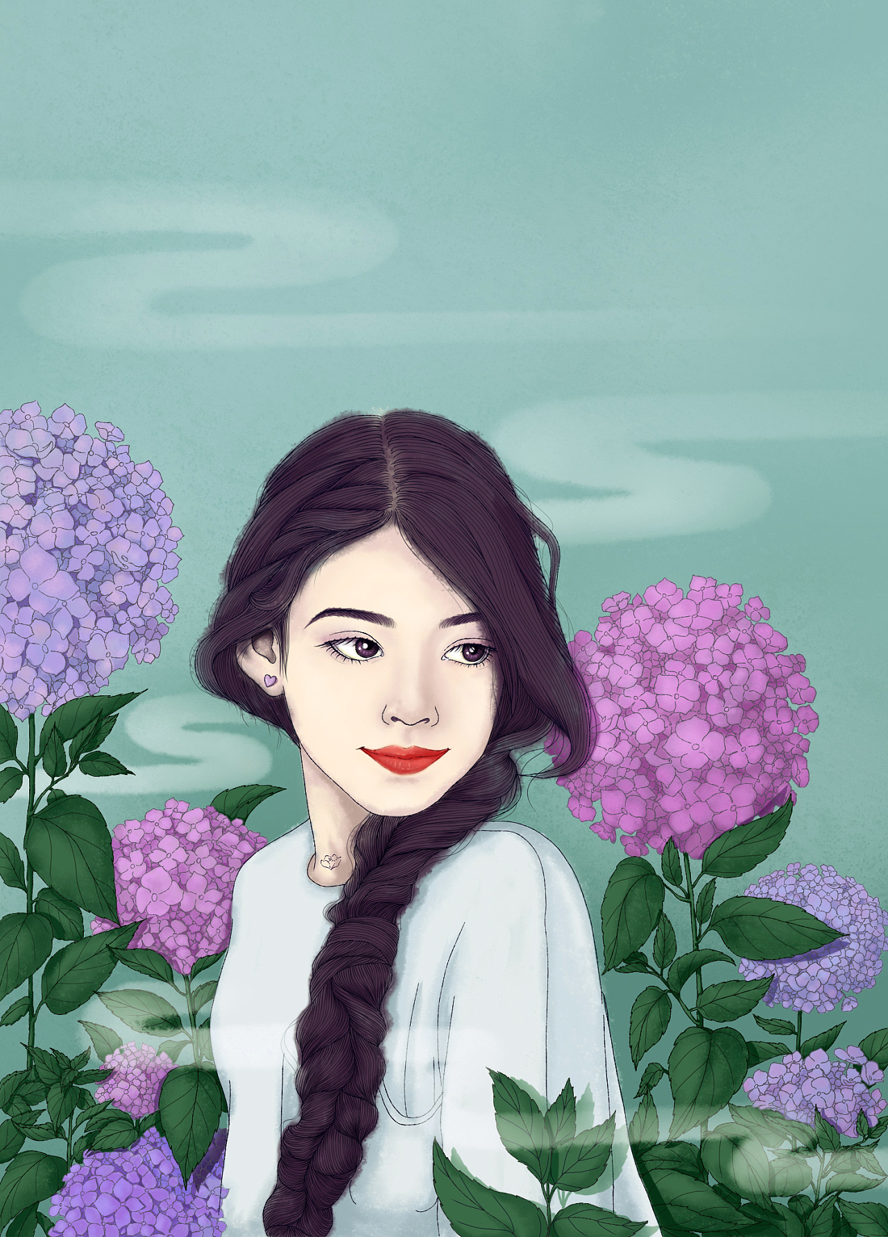 人与花合影1--初学插画练习