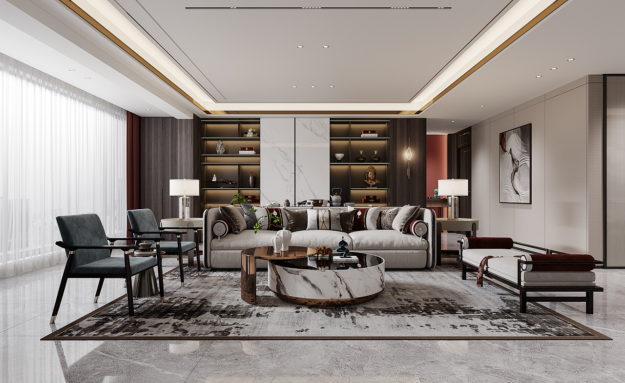 现代轻奢新中式效果表现