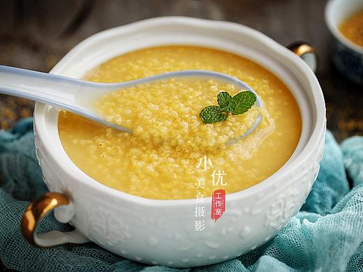 静物美食摄影 中国风复古风 黄小米粥